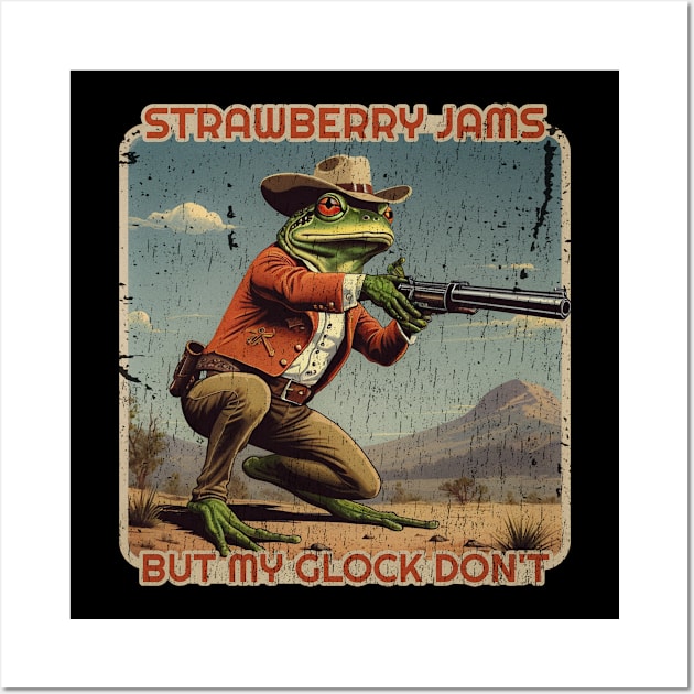 strawberry jams but my glock don't frog - funny Wall Art by SUMAMARU